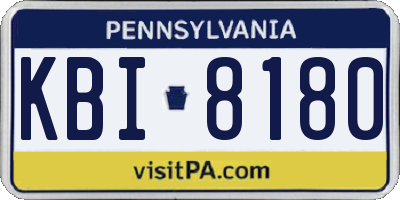 PA license plate KBI8180
