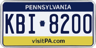 PA license plate KBI8200
