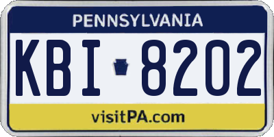PA license plate KBI8202