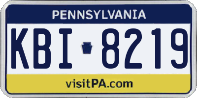 PA license plate KBI8219
