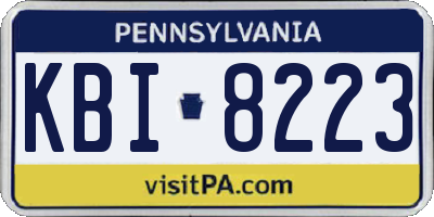 PA license plate KBI8223