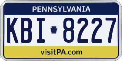 PA license plate KBI8227