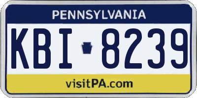 PA license plate KBI8239