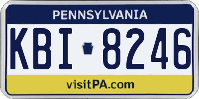 PA license plate KBI8246
