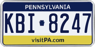 PA license plate KBI8247