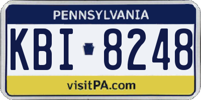 PA license plate KBI8248