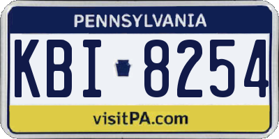 PA license plate KBI8254