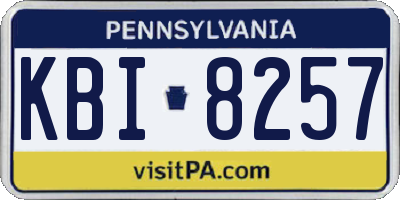 PA license plate KBI8257