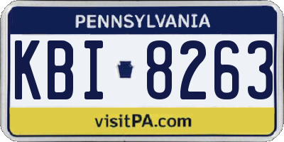 PA license plate KBI8263