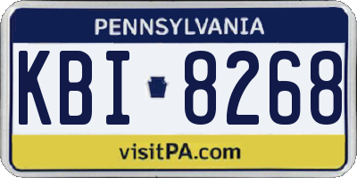 PA license plate KBI8268