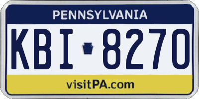 PA license plate KBI8270
