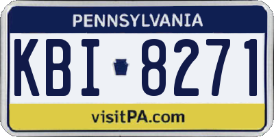 PA license plate KBI8271