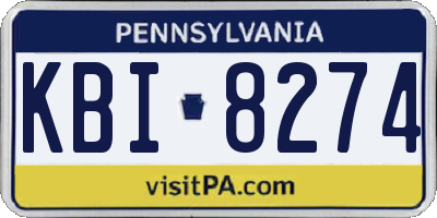 PA license plate KBI8274