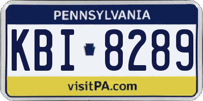 PA license plate KBI8289