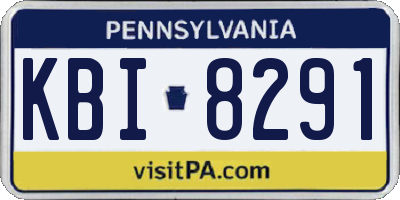 PA license plate KBI8291