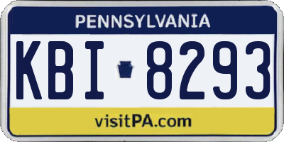 PA license plate KBI8293