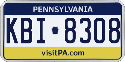 PA license plate KBI8308
