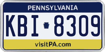 PA license plate KBI8309