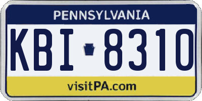 PA license plate KBI8310