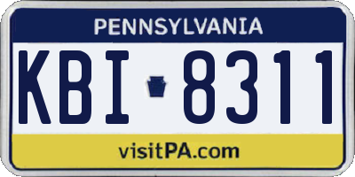 PA license plate KBI8311