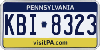 PA license plate KBI8323