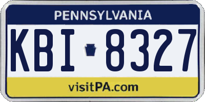 PA license plate KBI8327