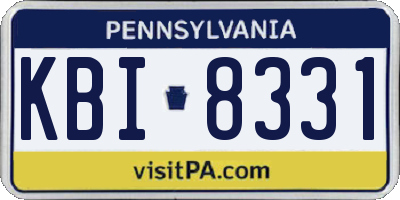PA license plate KBI8331