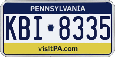 PA license plate KBI8335