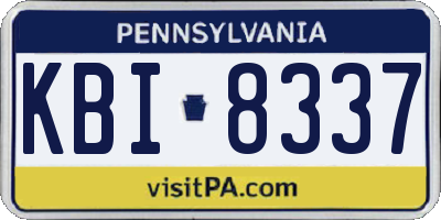 PA license plate KBI8337