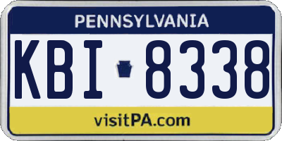PA license plate KBI8338
