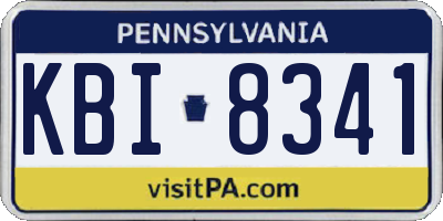 PA license plate KBI8341