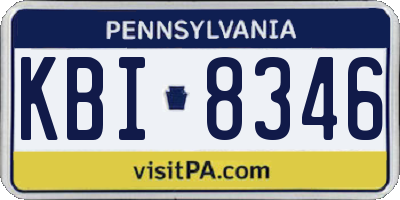 PA license plate KBI8346