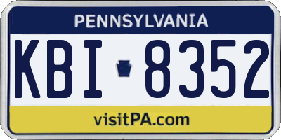 PA license plate KBI8352