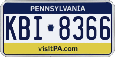 PA license plate KBI8366