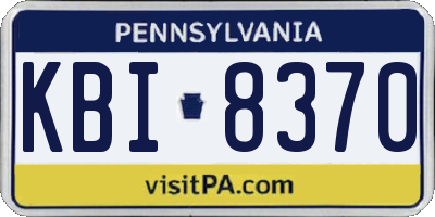 PA license plate KBI8370