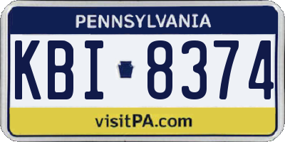 PA license plate KBI8374