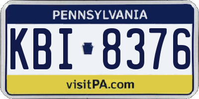 PA license plate KBI8376