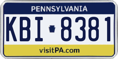 PA license plate KBI8381