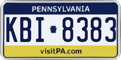 PA license plate KBI8383