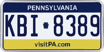 PA license plate KBI8389