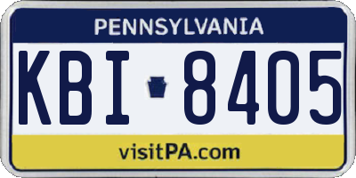 PA license plate KBI8405