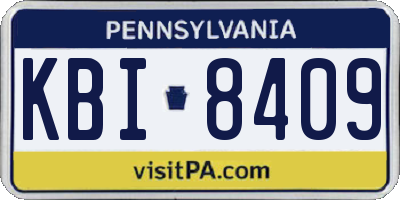 PA license plate KBI8409