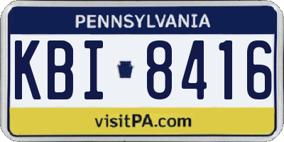 PA license plate KBI8416