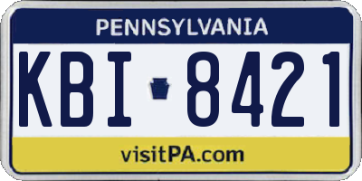 PA license plate KBI8421