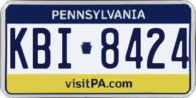 PA license plate KBI8424