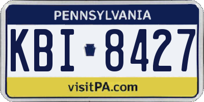 PA license plate KBI8427