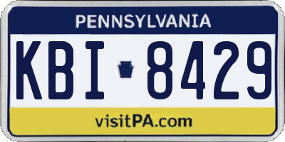 PA license plate KBI8429