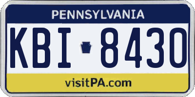 PA license plate KBI8430