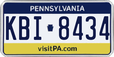 PA license plate KBI8434