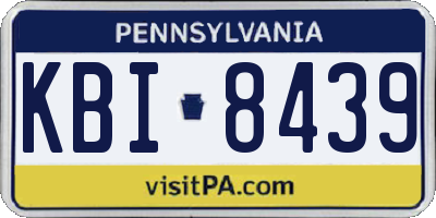 PA license plate KBI8439